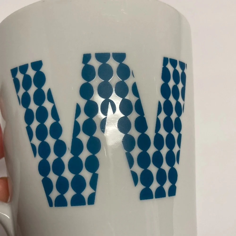 Crate&Barrel Monogram Letter W Coffee Mug